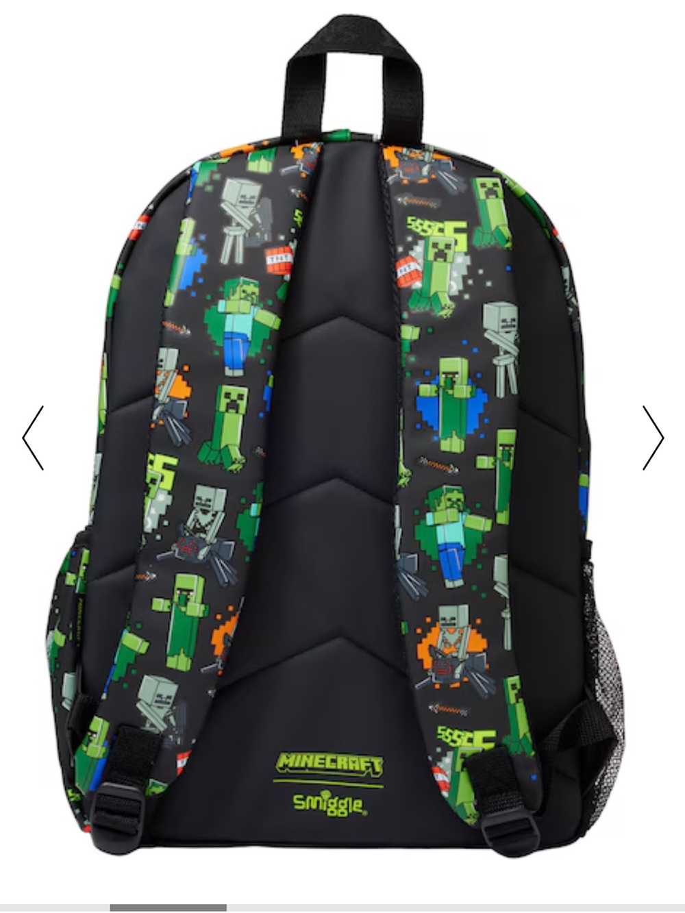 Minecraft Smiggle Classic Creeper Backpack - Neon Green & Black - Picture 3 of 17